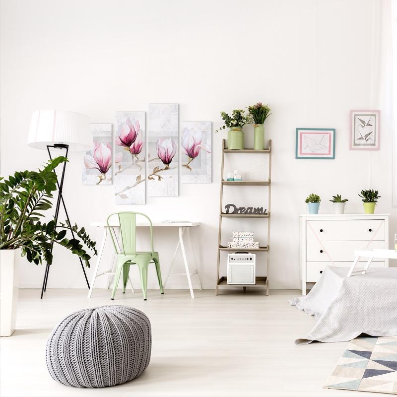 Modèle de tableau peinture de nature morte avec composition de fruits colorés